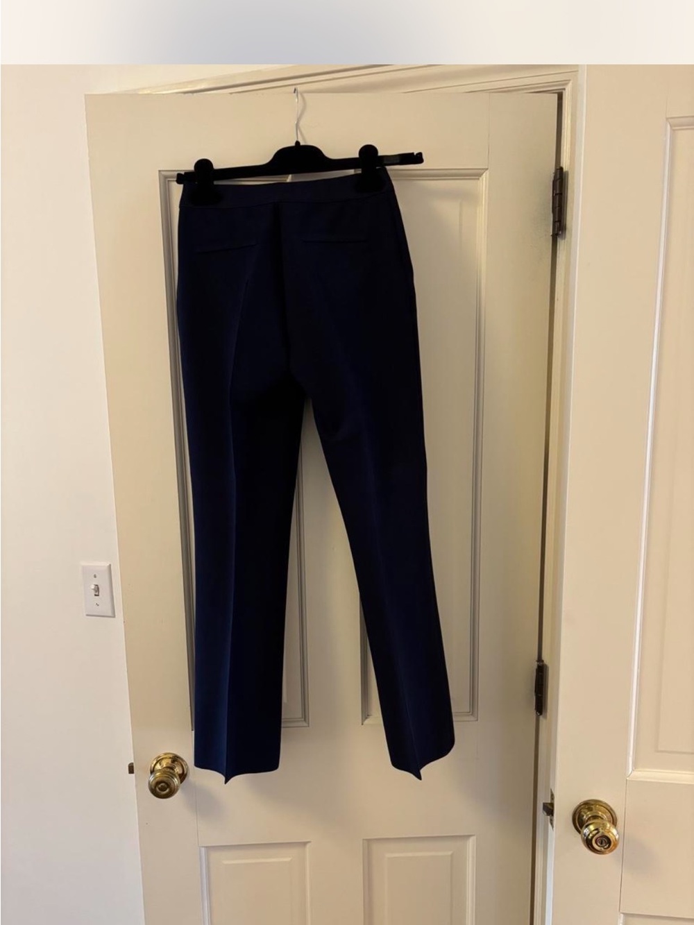 Straight Leg Women's Pants in Navy Blue